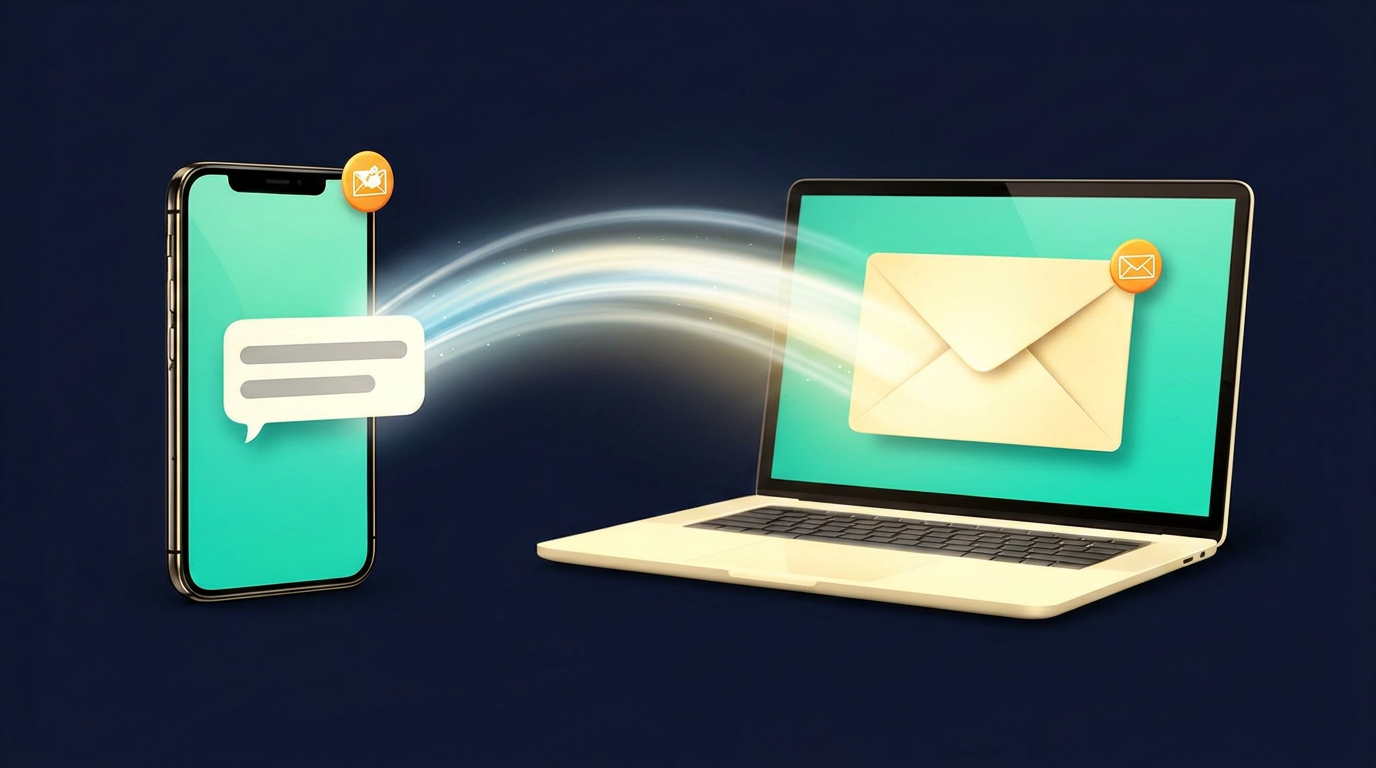 Email and SMS combined channel illustration